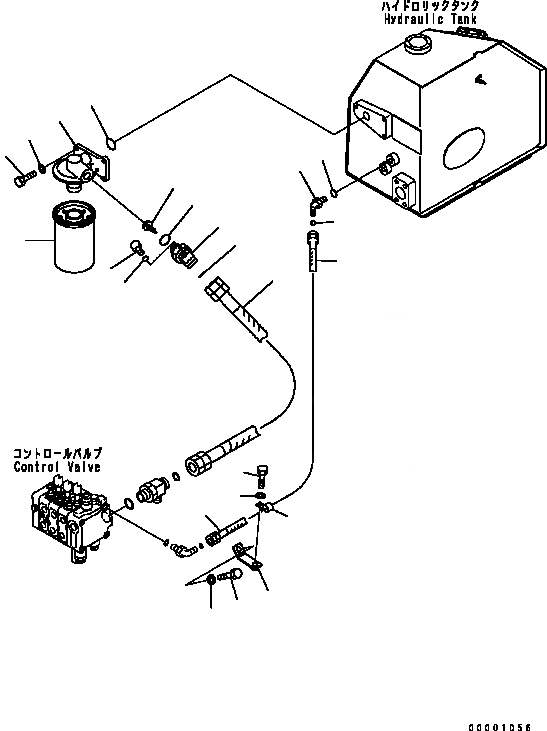 Схема запчастей Komatsu D41P-6 - ГИДР. НАСОС. ЛИНИЯ (ВОЗВРАТ. ЛИНИЯ) ГИДРАВЛИКА