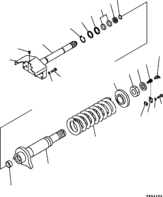 Схема запчастей Komatsu D41P-6 - ОПОРНЫЙ ЭЛЕМЕНТ ЛЕНИВЦА НИЖН.CARRIAGE
