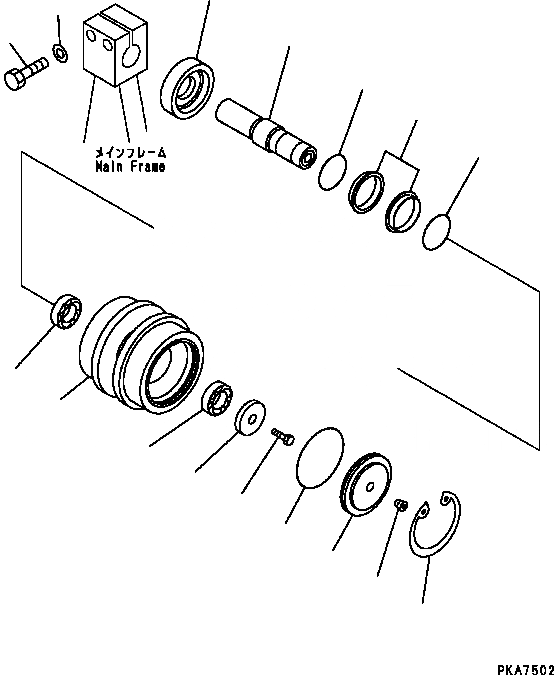 Схема запчастей Komatsu D41P-6 - ПОДДЕРЖИВАЮЩИЙ КАТОК НИЖН.CARRIAGE