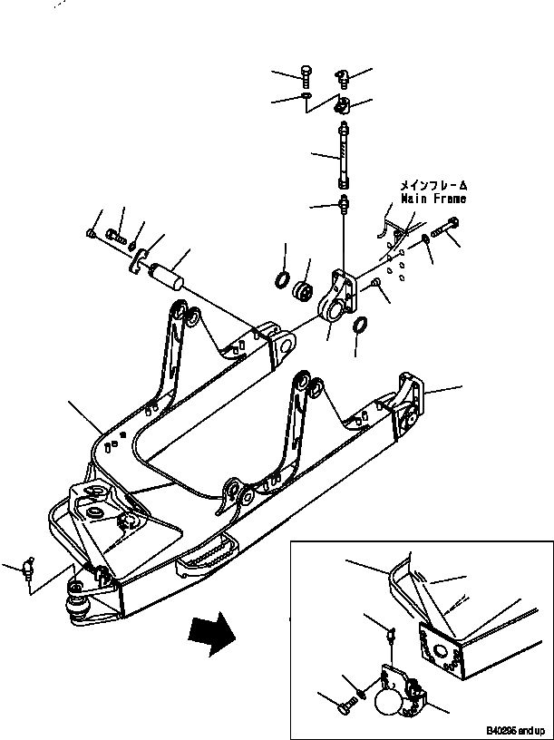 Схема запчастей Komatsu D41P-6 - DOZER РАМА РАБОЧЕЕ ОБОРУДОВАНИЕ