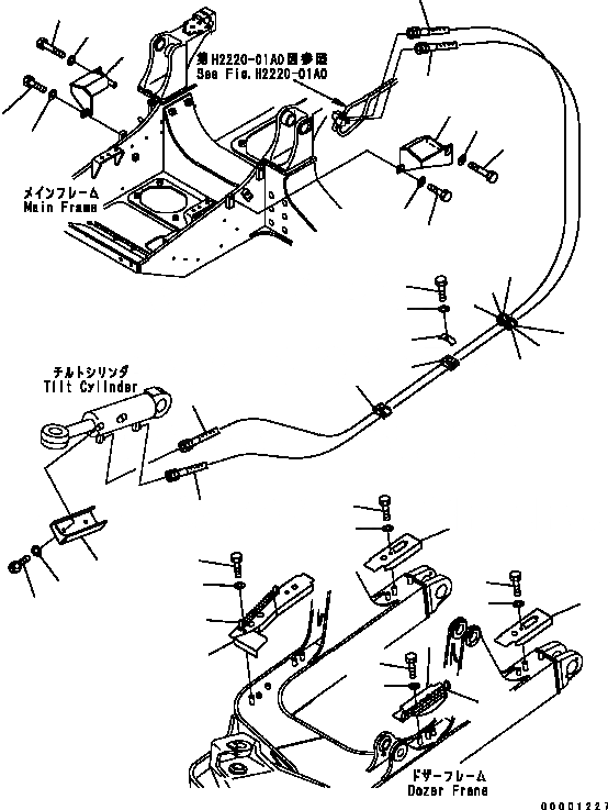 Схема запчастей Komatsu D41P-6 - DOZER МАСЛ. ЛИНИЯ (ЦИЛИНДР ПЕРЕКОСА И COVER) РАБОЧЕЕ ОБОРУДОВАНИЕ