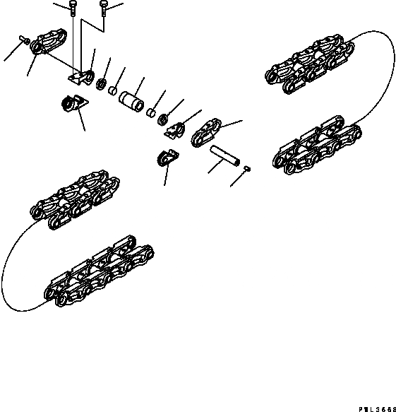 Схема запчастей Komatsu D41P-6 - ГУСЕН. ЦЕПЬ (СМАЗЫВ. ТИПА) (УСИЛ.) (ABRASIVE RESISTANT ТИП ВТУЛКА) (ПОСТАВЛЯЕМЫЕ ЧАСТИ) ОСНОВН. КОМПОНЕНТЫ И РЕМКОМПЛЕКТЫ