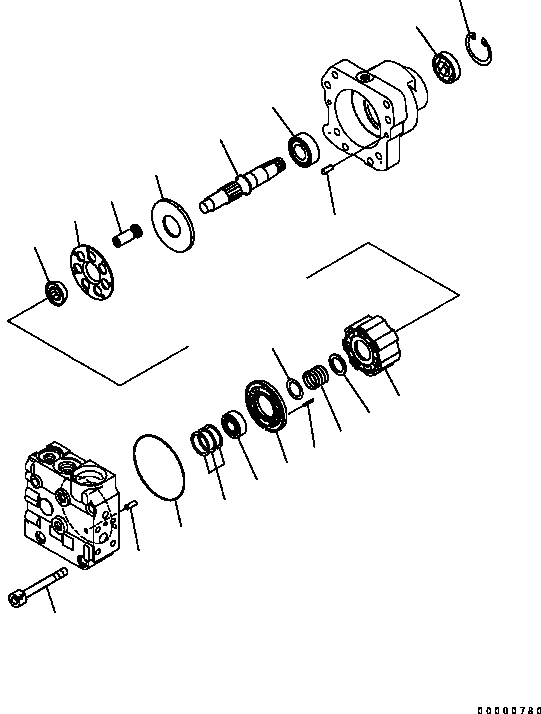 Схема запчастей Komatsu D41P-6 - МОТОР ВЕНТИЛЯТОРА (ДЛЯ ЕС) (/) ОСНОВН. КОМПОНЕНТЫ И РЕМКОМПЛЕКТЫ