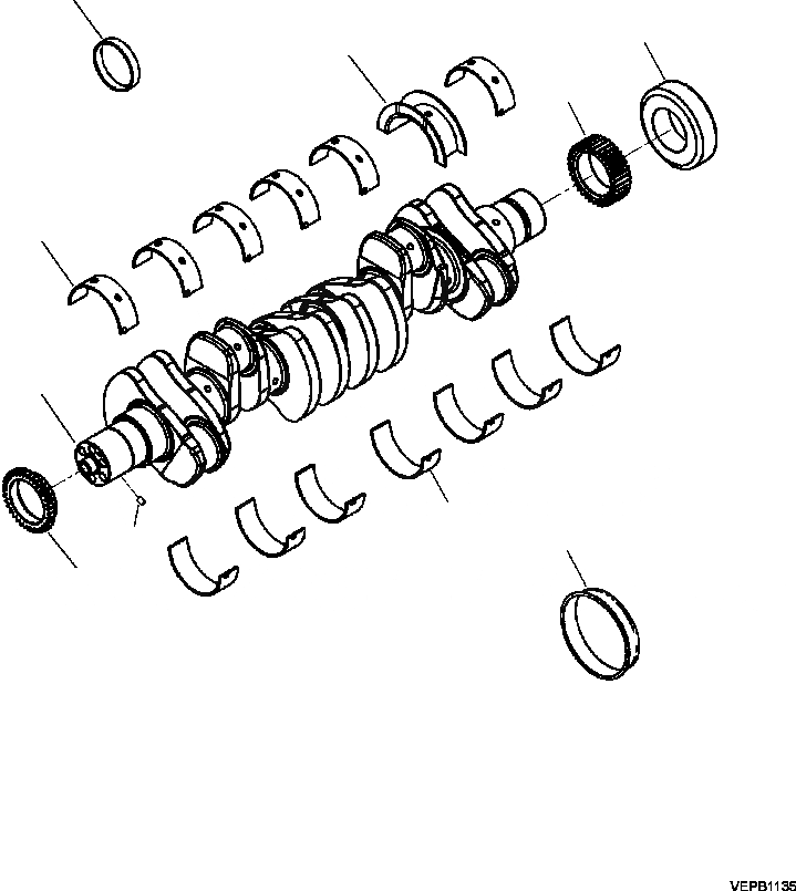 Схема запчастей Komatsu D51EX - A-AA КОЛЕНВАЛ 