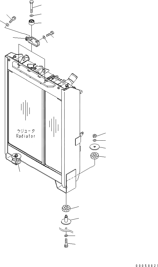 Схема запчастей Komatsu D61EX-15E0-BW - ОХЛАЖД-Е (КРЕПЛЕНИЕ РАДИАТОРА) СИСТЕМА ОХЛАЖДЕНИЯ