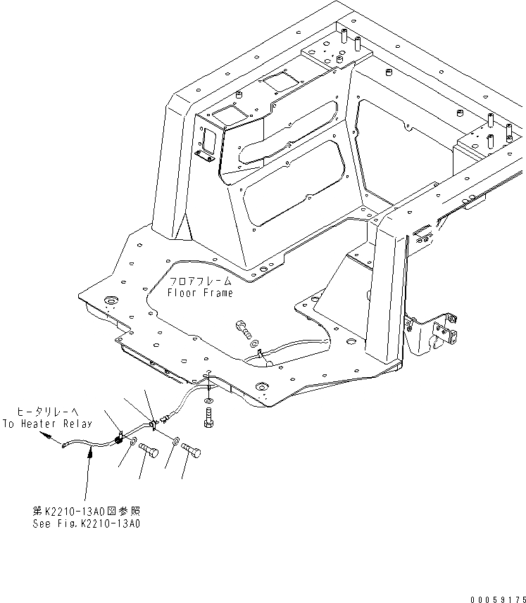 Схема запчастей Komatsu D61EX-15E0-BW - VEHICLE ЭЛЕКТРОПРОВОДКА (ПОЛ ОБОГРЕВАТЕЛЬ. РЕЛЕ) ЭЛЕКТРИКА
