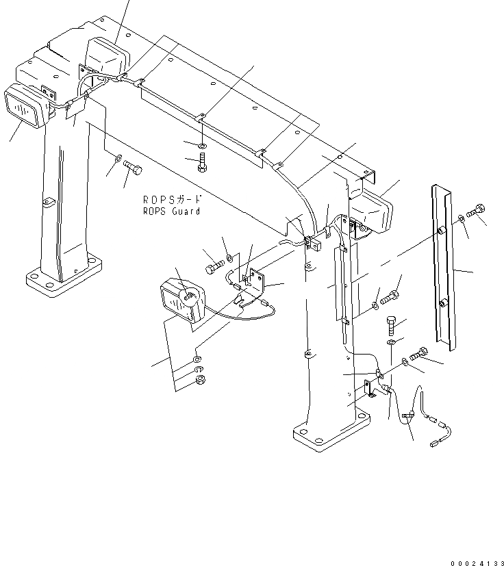 Схема запчастей Komatsu D61EX-15E0-BW - ДОПОЛН. ПЕРЕДН. И ЗАДН. ОСВЕЩЕНИЕ (ОСВЕЩЕНИЕ И ЭЛЕКТРОПРОВОДКА) (ДЛЯ НАВЕСА) ЭЛЕКТРИКА