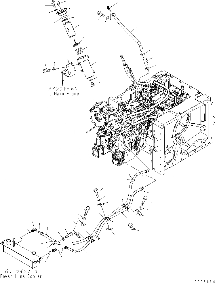 Схема запчастей Komatsu D61EX-15E0-BW - СИЛОВАЯ ЛИНИЯ (ОХЛАДИТЕЛЬ МАСЛ. ЛИНИЯ) СИЛОВАЯ ПЕРЕДАЧА И КОНЕЧНАЯ ПЕРЕДАЧА