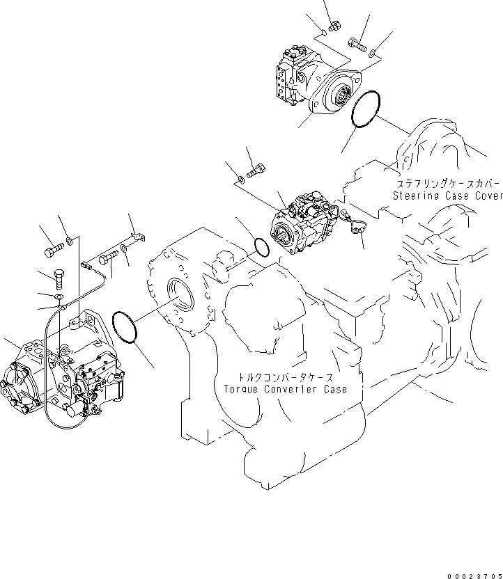Схема запчастей Komatsu D61EX-15E0-BW - ГИДР. НАСОС. И МОТОР ГИДРАВЛИКА