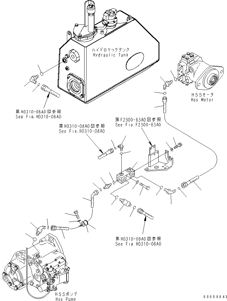 Схема запчастей Komatsu D61EX-15E0-BW - ГИДР. НАСОС. ЛИНИЯ (H.S.S. ДРЕНАЖН. И ДРЕНАЖН. БЛОК) ГИДРАВЛИКА