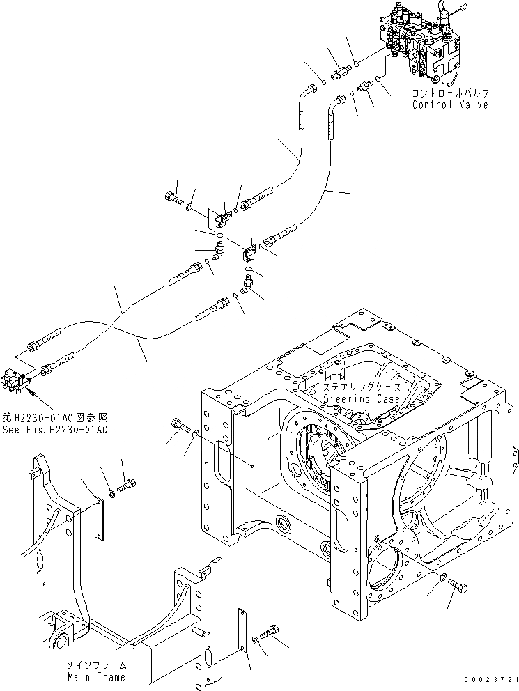 Схема запчастей Komatsu D61EX-15E0-BW - ЛИНИЯ ПЕРЕКОСА (ДЛЯ PAT DOZER) ГИДРАВЛИКА