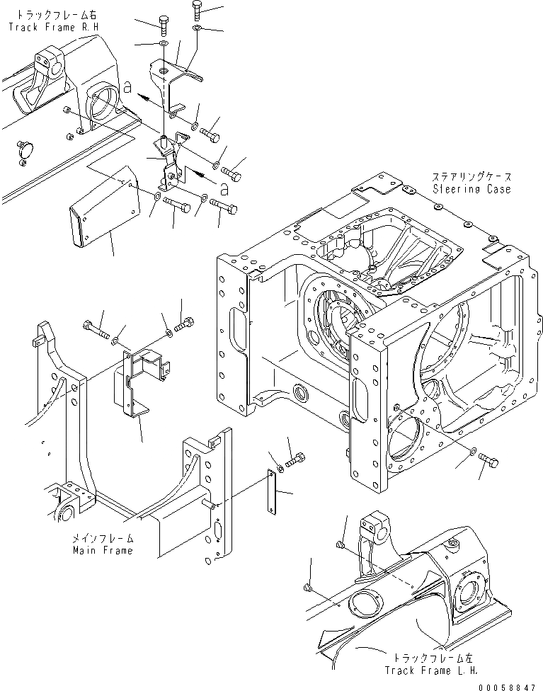 Схема запчастей Komatsu D61EX-15E0-BW - ЛИНИЯ ПЕРЕКОСА (COVER) (ДЛЯ ПОЛУСФЕРИЧ. ОТВАЛ) ГИДРАВЛИКА