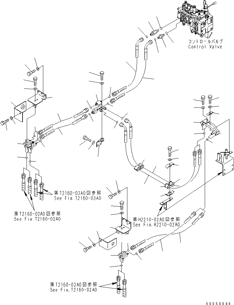 Схема запчастей Komatsu D61EX-15E0-BW - ЦИЛИНДР НАКЛОНА ЛИНИЯ ГИДРАВЛИКА