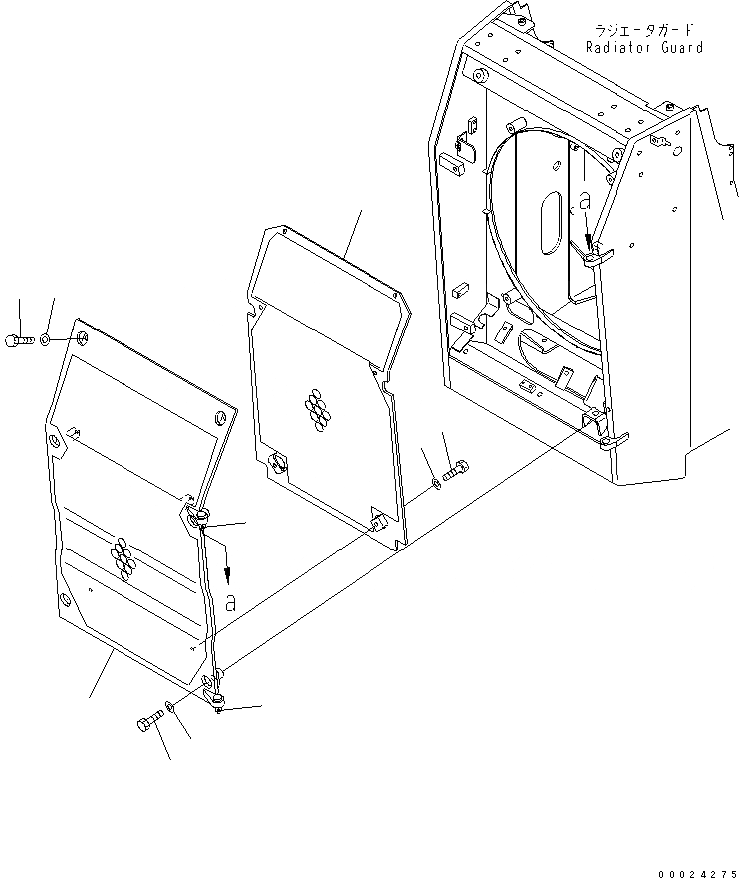 Схема запчастей Komatsu D61EX-15E0-BW - ЗАСЛОНКА РАДИАТОРА (ДЛЯ ПЕРФОРИРОВАНН. ДВОЙН. ЗАСЛОНКА) ЧАСТИ КОРПУСА