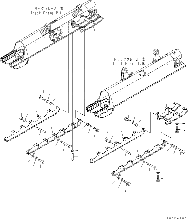 Схема запчастей Komatsu D61EX-15E0-BW - ЗАЩИТА КАТКОВ (ПОЛН. ЗАЩИТА) ХОДОВАЯ