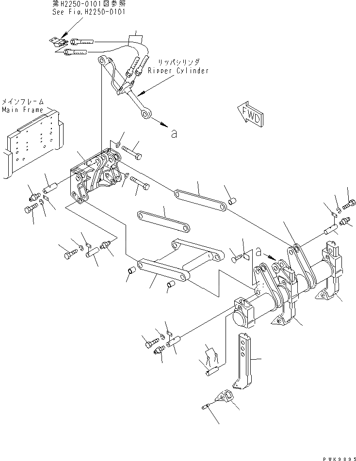 Схема запчастей Komatsu D61EX-15E0-BW - РЫХЛИТЕЛЬ (RIGED ТИП) РАБОЧЕЕ ОБОРУДОВАНИЕ