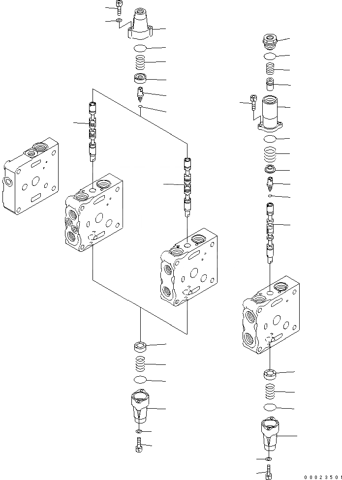 Схема запчастей Komatsu D61EX-15E0-BW - УПРАВЛЯЮЩ. КЛАПАН (4-Х СЕКЦИОНН.) (/) (ДЛЯ PAT) ОСНОВН. КОМПОНЕНТЫ И РЕМКОМПЛЕКТЫ