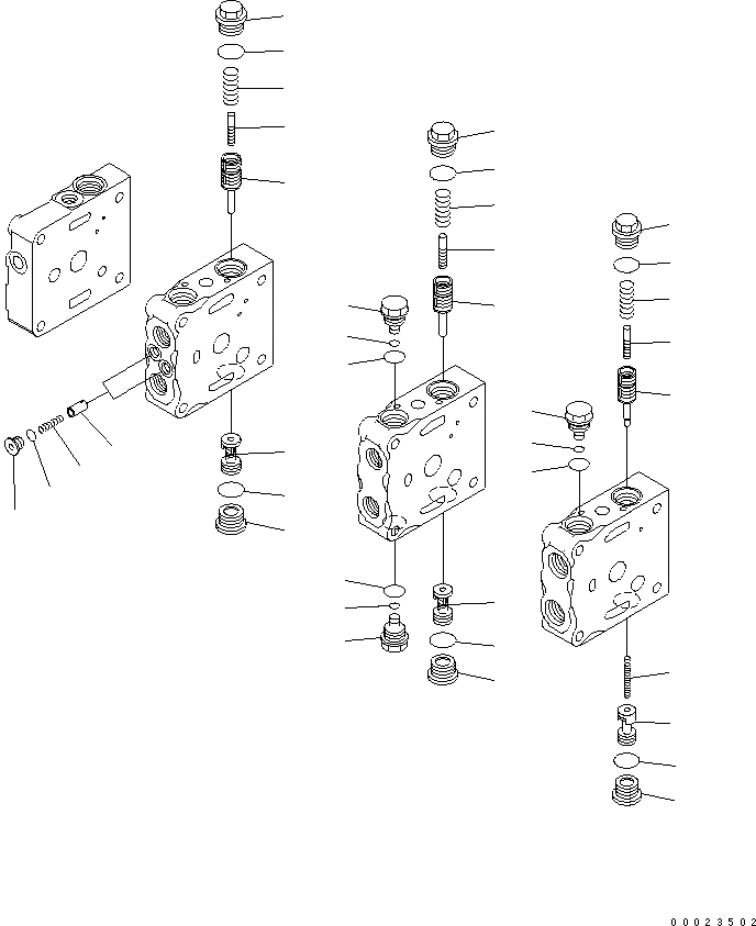 Схема запчастей Komatsu D61EX-15E0-BW - УПРАВЛЯЮЩ. КЛАПАН (4-Х СЕКЦИОНН.) (/) (ДЛЯ PAT) ОСНОВН. КОМПОНЕНТЫ И РЕМКОМПЛЕКТЫ