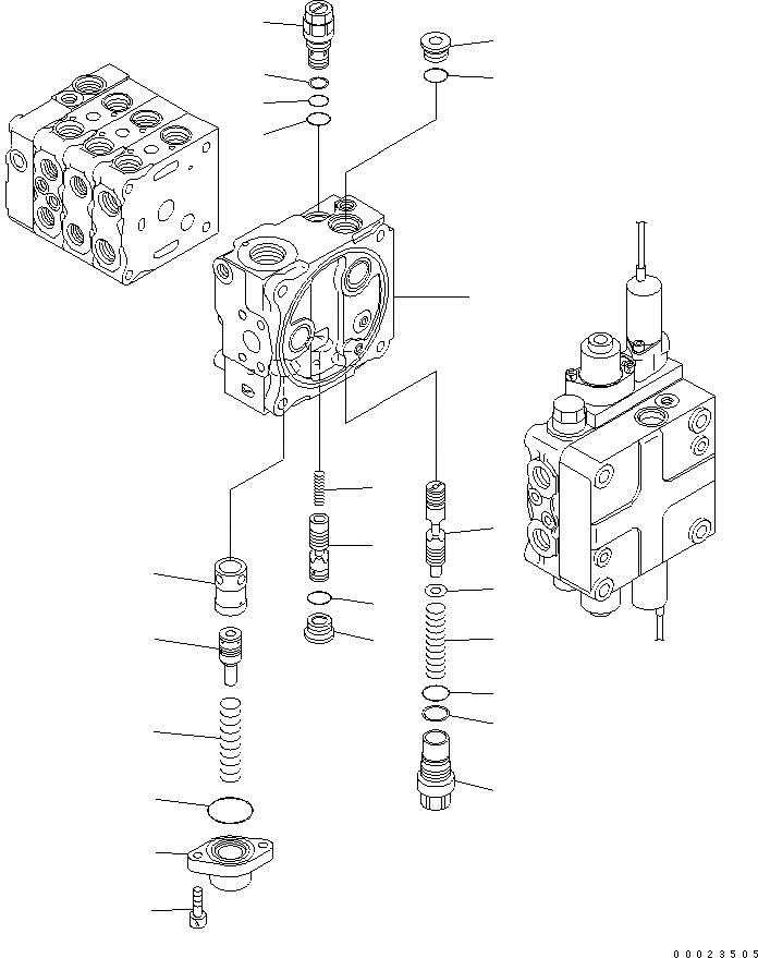 Схема запчастей Komatsu D61EX-15E0-BW - УПРАВЛЯЮЩ. КЛАПАН (4-Х СЕКЦИОНН.) (7/) (ДЛЯ ПОЛУСФЕРИЧ. ОТВАЛ) ОСНОВН. КОМПОНЕНТЫ И РЕМКОМПЛЕКТЫ