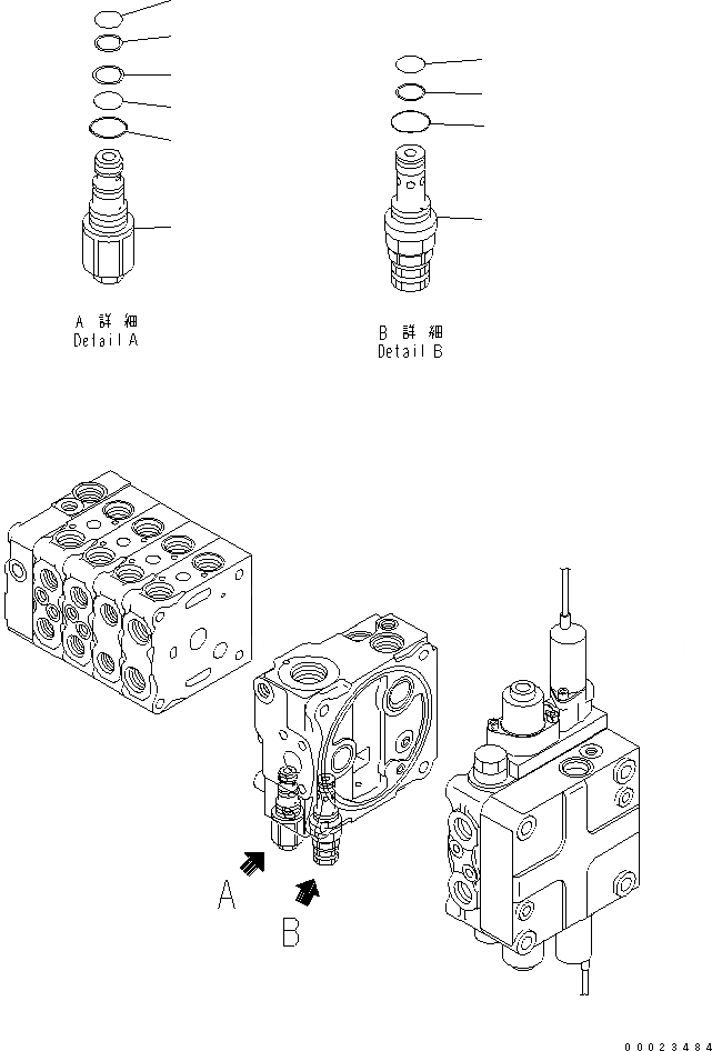 Схема запчастей Komatsu D61EX-15E0-BW - УПРАВЛЯЮЩ. КЛАПАН (5-СЕКЦИОНН.) (9/) (ДЛЯ PAT) ОСНОВН. КОМПОНЕНТЫ И РЕМКОМПЛЕКТЫ