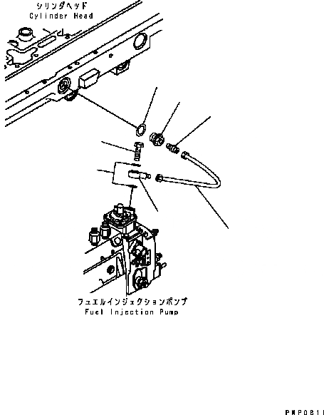 Схема запчастей Komatsu D61EX-15 - ВОЗД. УПРАВЛ-Е ПОДАЧ. ТОПЛИВА ДВИГАТЕЛЬ]