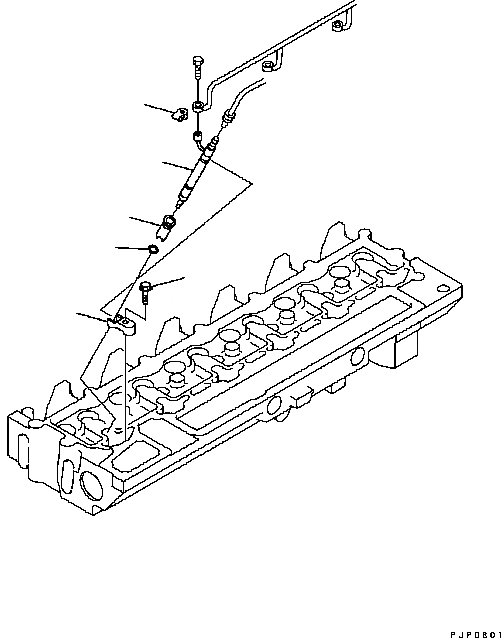 Схема запчастей Komatsu D61EX-15 - ФОРСУНКА ДВИГАТЕЛЬ]