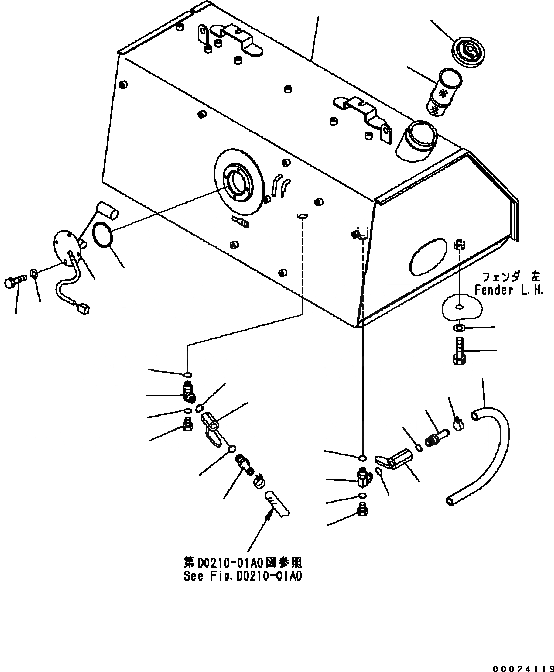 Схема запчастей Komatsu D61EX-15 - ТОПЛИВН. БАК. D [ТОПЛИВН. БАК. AND КОМПОНЕНТЫ]