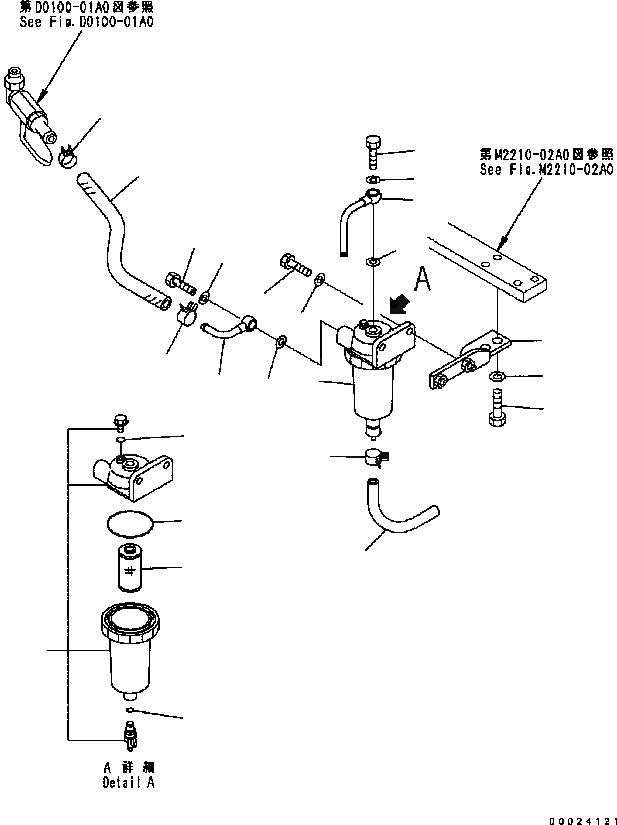 Схема запчастей Komatsu D61EX-15 - ВОДООТДЕЛИТЕЛЬ D [ТОПЛИВН. БАК. AND КОМПОНЕНТЫ]