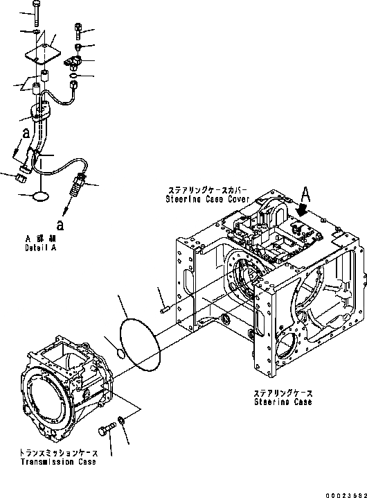 Схема запчастей Komatsu D61EX-15 - СИЛОВАЯ ЛИНИЯ (ДАТЧИК И КРЕПЛЕНИЕ) F [СИЛОВАЯ ПЕРЕДАЧА И КОНЕЧНАЯ ПЕРЕДАЧА]