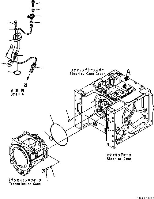 Схема запчастей Komatsu D61EX-15 - СИЛОВАЯ ЛИНИЯ (ДАТЧИК И КРЕПЛЕНИЕ) (ДЛЯ ТЯГОВ. ЛЕБЕДКИ) F [СИЛОВАЯ ПЕРЕДАЧА И КОНЕЧНАЯ ПЕРЕДАЧА]