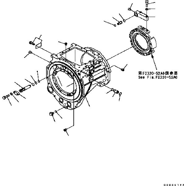 Схема запчастей Komatsu D61EX-15 - ТРАНСМИССИЯ (КОРПУС) F [СИЛОВАЯ ПЕРЕДАЧА И КОНЕЧНАЯ ПЕРЕДАЧА]
