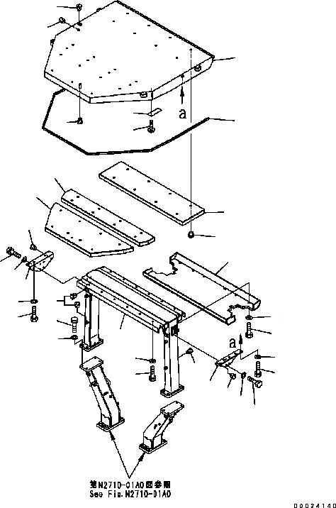 Схема запчастей Komatsu D61EX-15 - ROPS ЧАСТИ КОРПУСА (С КАБИНОЙ) K [КАБИНА ОПЕРАТОРА И СИСТЕМА УПРАВЛЕНИЯ]