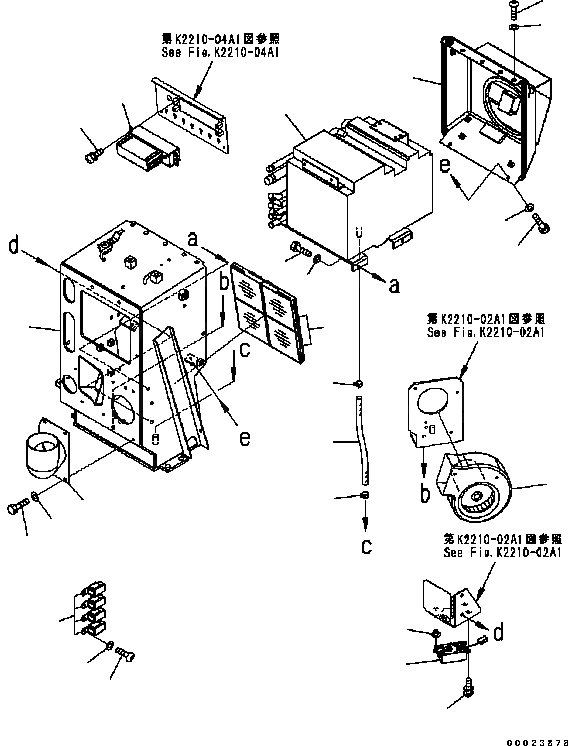 Схема запчастей Komatsu D61EX-15 - ПРИБОРНАЯ ПАНЕЛЬ (С КОНДИЦИОНЕРОМ И КОРПУС) (/) K [КАБИНА ОПЕРАТОРА И СИСТЕМА УПРАВЛЕНИЯ]