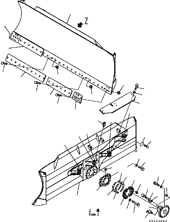 Схема запчастей Komatsu D61EX-15 - ОТВАЛ (ПОВОРОТН. ОТВАЛ С ИЗМ. УГЛОМ DOZER) (ДЛЯ ШИР. ОТВАЛ) T [РАБОЧЕЕ ОБОРУДОВАНИЕ]