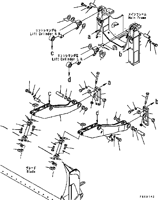 Схема запчастей Komatsu D61EX-15 - РУКОЯТЬ И МЕХАНИЗМ T [РАБОЧЕЕ ОБОРУДОВАНИЕ]