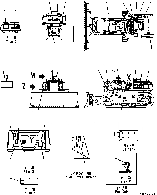 Схема запчастей Komatsu D61EX-15 - МАРКИРОВКА (ИСПАНИЯ) (ЕС БЕСШУМН. СПЕЦИФ-Я) (ДЛЯ ПОЛУСФЕРИЧ. ОТВАЛ) U [МАРКИРОВКА]