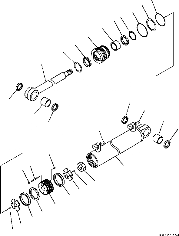 Схема запчастей Komatsu D61EX-15 - ГИДРОЦИЛИНДР ПОДЪЕМА Y [ОСНОВН. КОМПОНЕНТЫ И РЕМКОМПЛЕКТЫ]