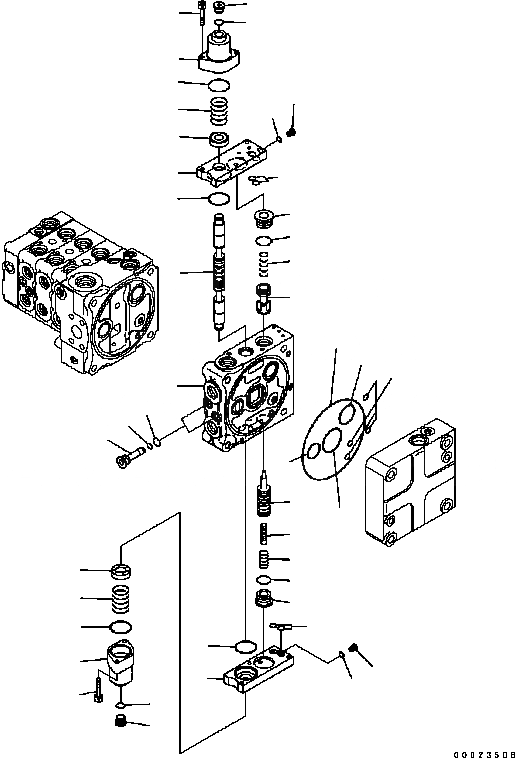 Схема запчастей Komatsu D61EX-15 - УПРАВЛЯЮЩ. КЛАПАН (4-Х СЕКЦИОНН.) (/) (ДЛЯ ПРЯМОГО ОТВАЛА) Y [ОСНОВН. КОМПОНЕНТЫ И РЕМКОМПЛЕКТЫ]