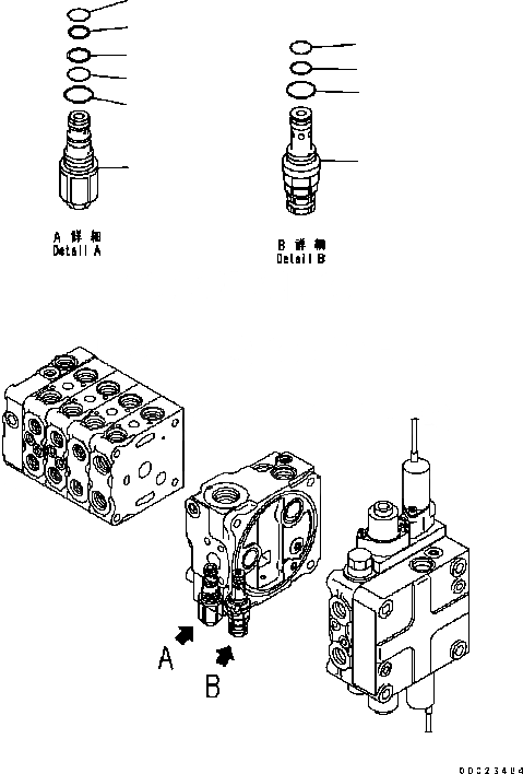 Схема запчастей Komatsu D61EX-15 - УПРАВЛЯЮЩ. КЛАПАН (5-СЕКЦИОНН.) (9/) (ДЛЯ PAT) Y [ОСНОВН. КОМПОНЕНТЫ И РЕМКОМПЛЕКТЫ]