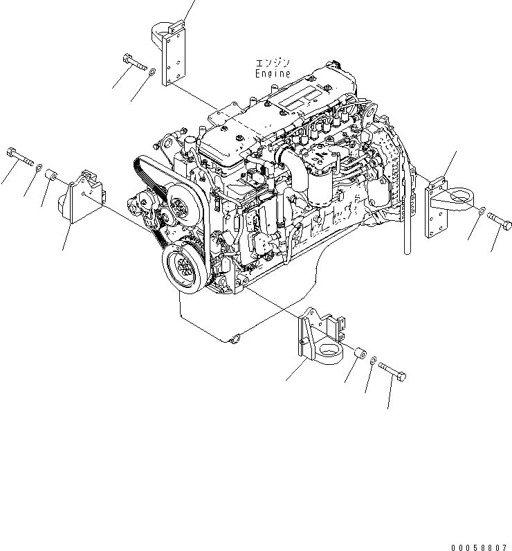 Схема запчастей Komatsu D61PX-15E0-BW - КОРПУС КРЕПЛЕНИЯ КОМПОНЕНТЫ ДВИГАТЕЛЯ