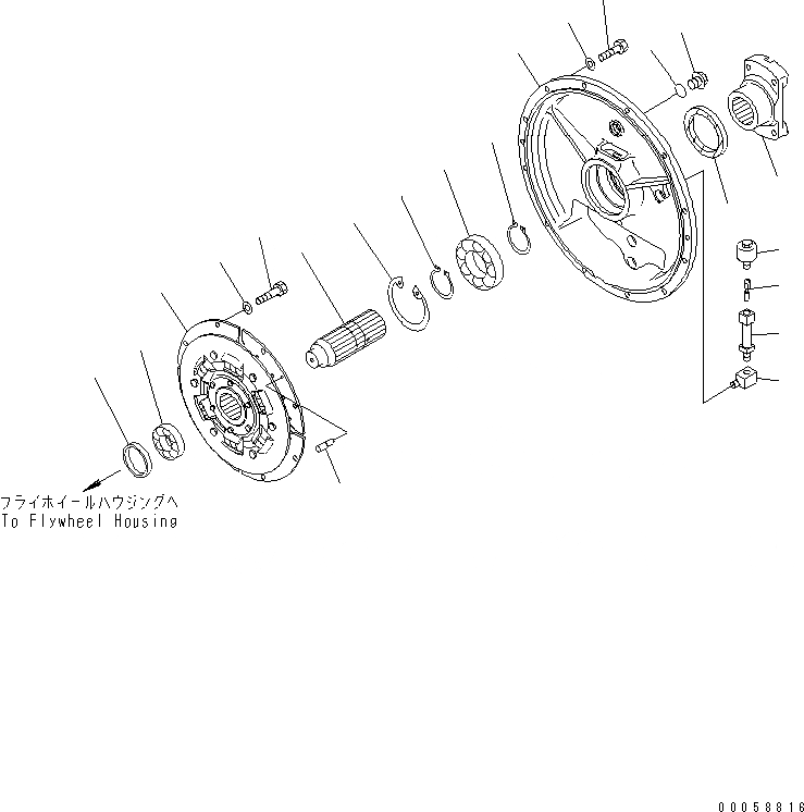 Схема запчастей Komatsu D61PX-15E0-BW - ДЕМПФЕР КОМПОНЕНТЫ ДВИГАТЕЛЯ