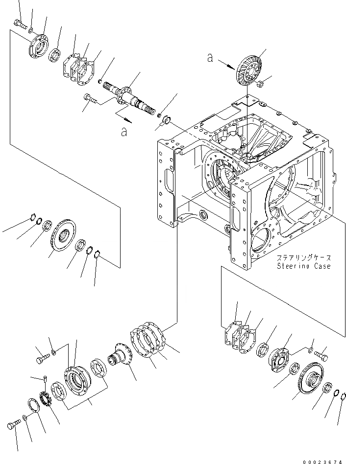 Схема запчастей Komatsu D61PX-15E0-BW - СИЛОВАЯ ЛИНИЯ (КОНИЧЕСКАЯ ПЕРЕДАЧА С ВАЛОМ) СИЛОВАЯ ПЕРЕДАЧА И КОНЕЧНАЯ ПЕРЕДАЧА