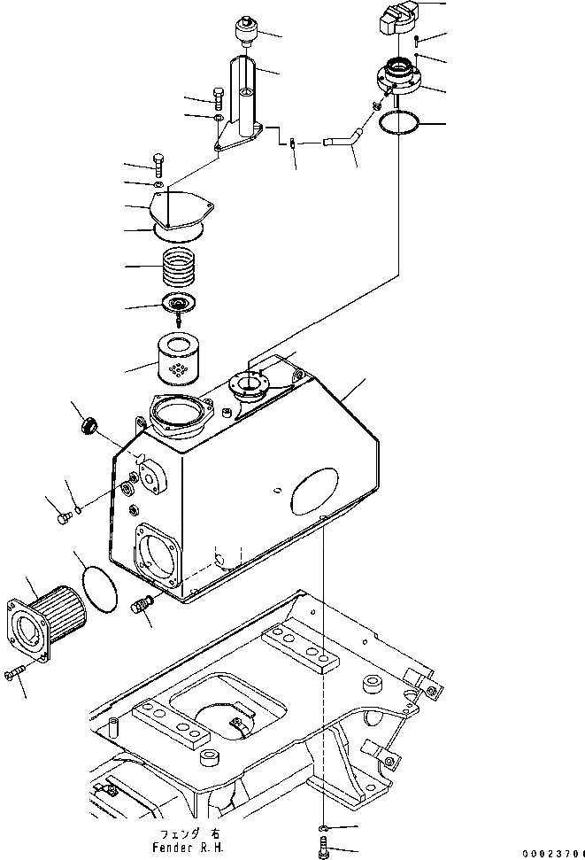 Схема запчастей Komatsu D61PX-15E0-BW - ГИДР. БАК. (№B89-) ГИДРАВЛИКА