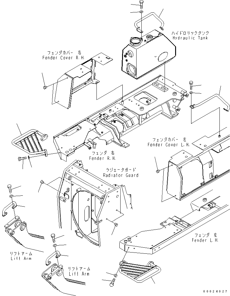 Схема запчастей Komatsu D61PX-15E0-BW - ПОРУЧНИ (ДЛЯ КАБИНЫ И ПРЯМ. ОТВАЛ С ПЕРЕКОСОМ) КАБИНА ОПЕРАТОРА И СИСТЕМА УПРАВЛЕНИЯ