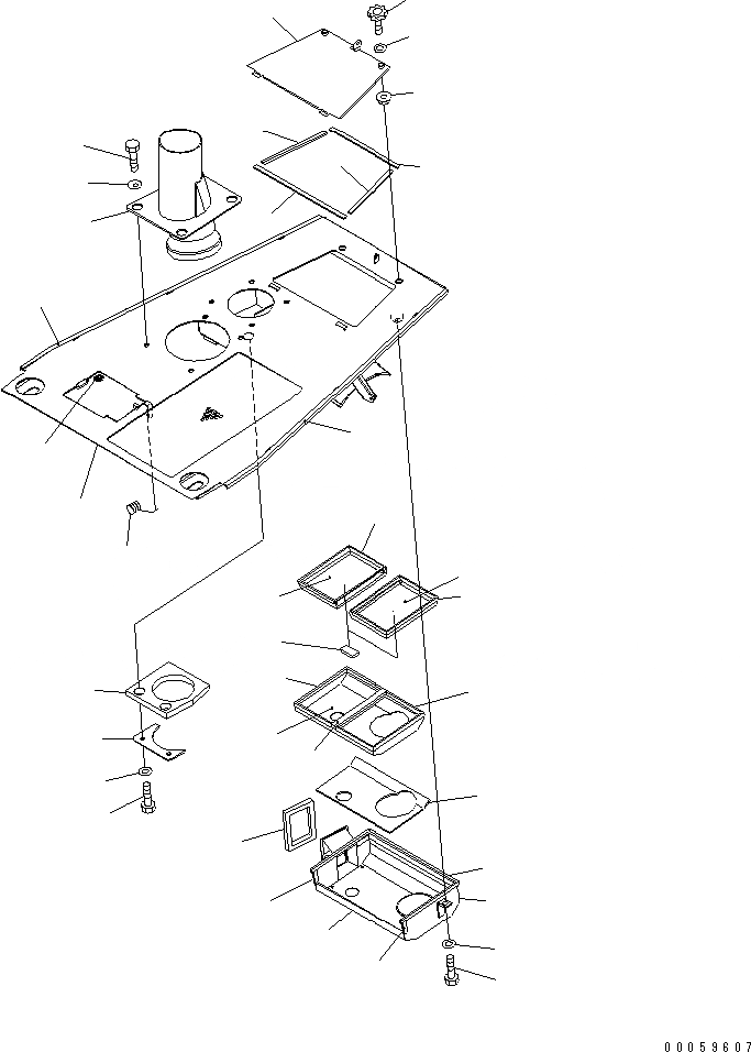Схема запчастей Komatsu D61PX-15E0-BW - КАПОТ (С КАБИНОЙ И RAIN КРЫШКА) ЧАСТИ КОРПУСА
