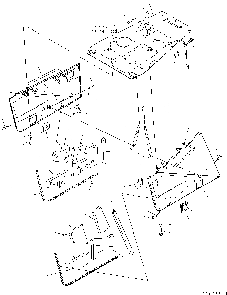 Схема запчастей Komatsu D61PX-15E0-BW - БОКОВ. КРЫШКА ДВИГ. (С КАБИНОЙ И RAIN КРЫШКА) (ЕС NOISE ПОНИЖАЮЩ. ARRANGEMENT ) ЧАСТИ КОРПУСА