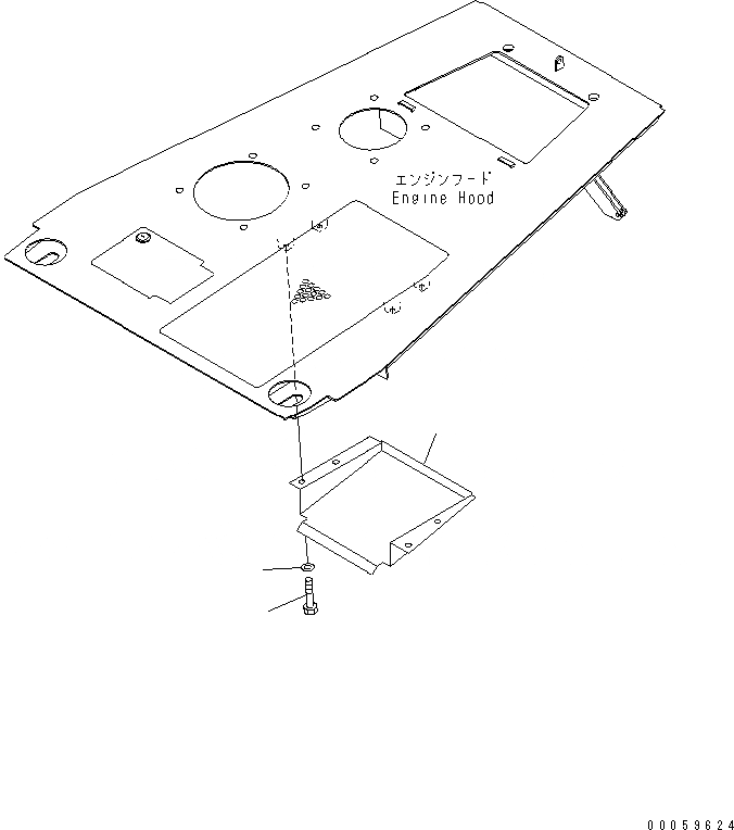 Схема запчастей Komatsu D61PX-15E0-BW - КАПОТ (ДОПОЛН.) ЧАСТИ КОРПУСА
