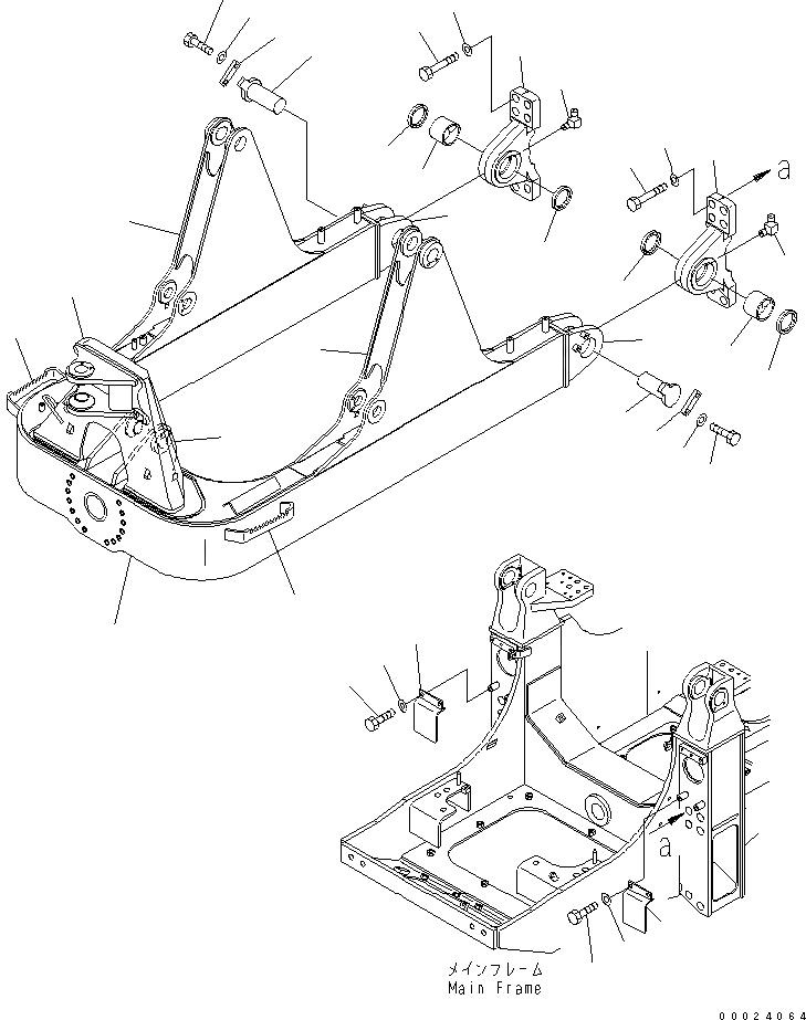 Схема запчастей Komatsu D61PX-15E0-BW - DOZER РАМА (ПОВОРОТН. ОТВАЛ С ИЗМ. УГЛОМ DOZER) РАБОЧЕЕ ОБОРУДОВАНИЕ