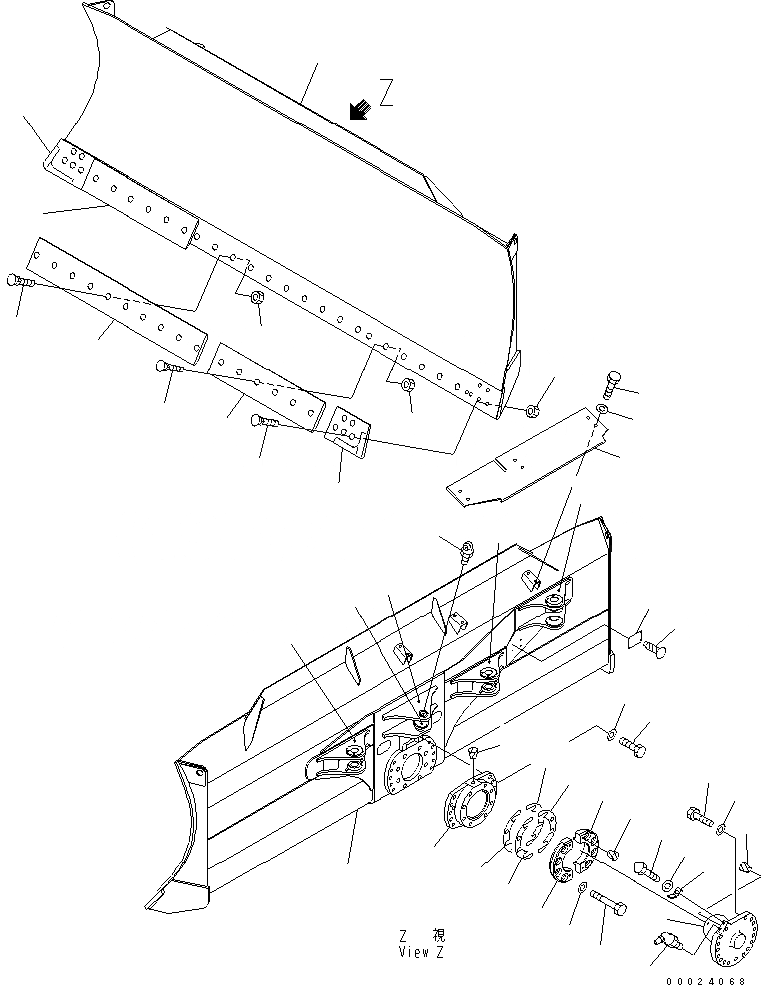Схема запчастей Komatsu D61PX-15E0-BW - ОТВАЛ (ПОВОРОТН. ОТВАЛ С ИЗМ. УГЛОМ DOZER) РАБОЧЕЕ ОБОРУДОВАНИЕ
