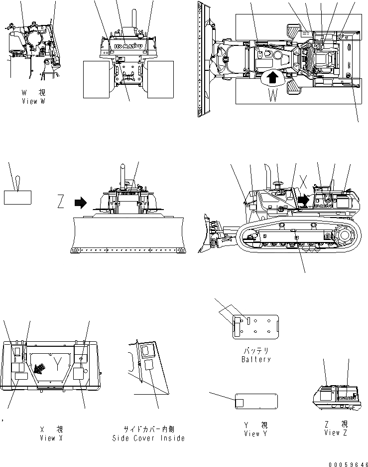 Схема запчастей Komatsu D61PX-15E0-BW - МАРКИРОВКА (АНГЛ.) (ДЛЯ США) (ДЛЯ PAT) МАРКИРОВКА